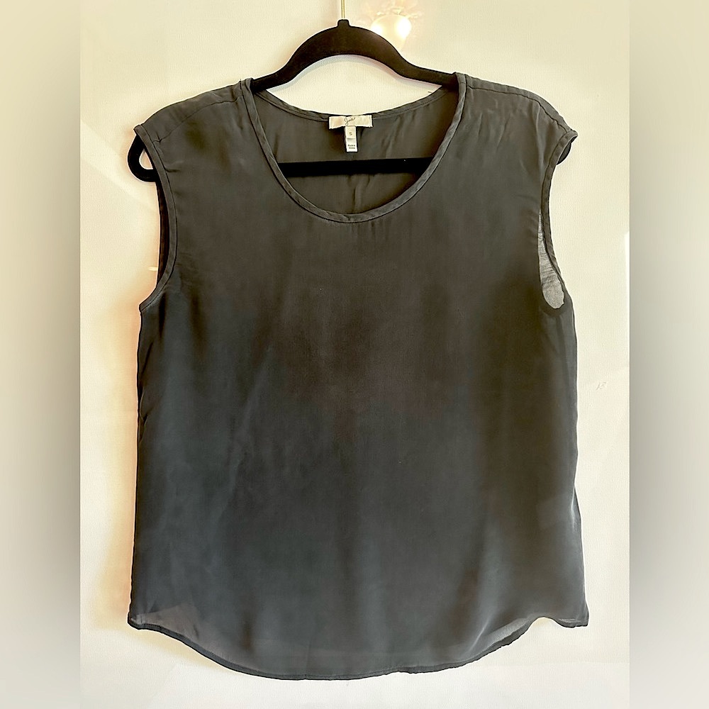 Joie Silk Rancher Top in Caviar (Black) size S